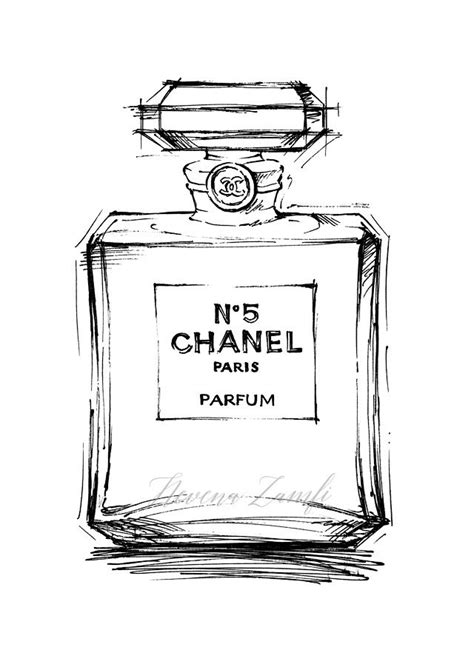 chanel perfume bottle drawing free.